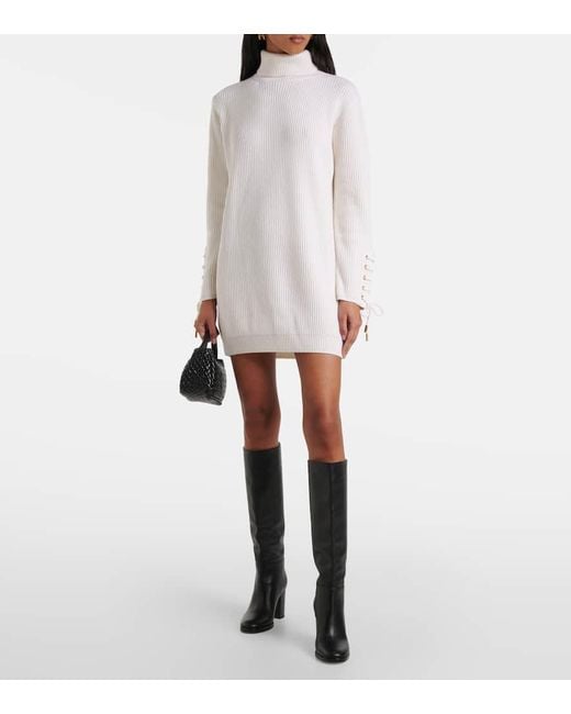 Max Mara White Ghinea Wool And Cashmere Sweater Dress