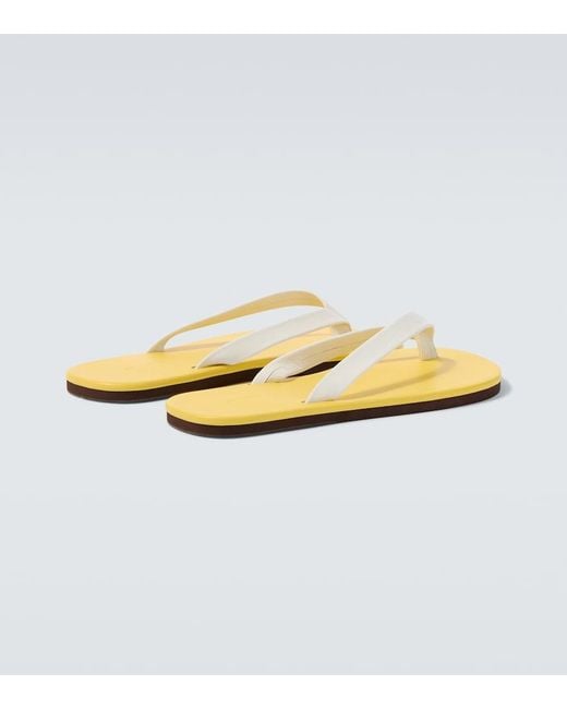Auralee Metallic Leather Thong Sandals for men
