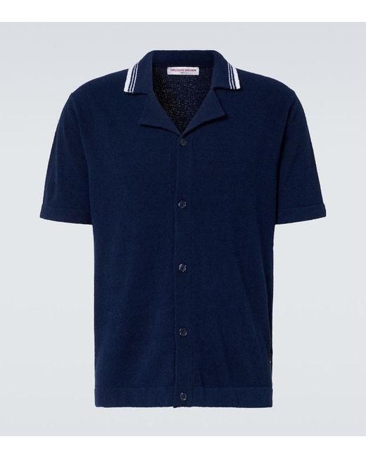 Orlebar Brown Blue Tiernan Cotton-Blend Boucle Shirt for men
