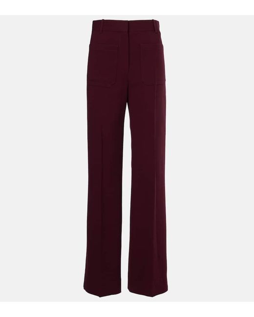 Victoria Beckham Red Weite High-Rise-Hose Alina