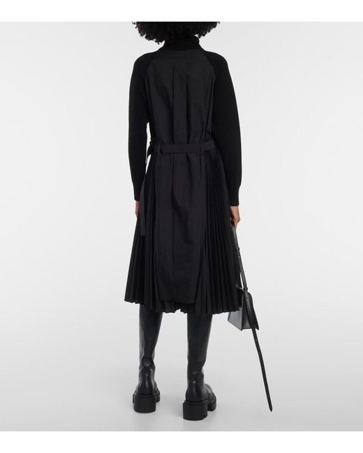 Sacai Black Turtleneck Midi Dress