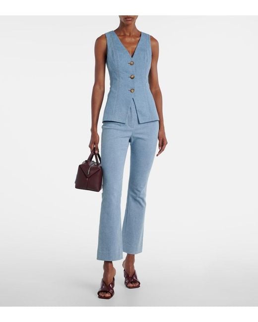Veronica Beard Blue Avalina Denim Vest