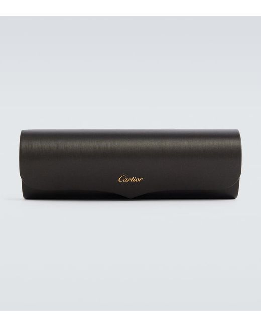Cartier Metallic Santos De Cartier Square Glasses for men
