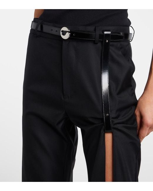 Coperni Black Suspended Belted Cutout Straight Jeans