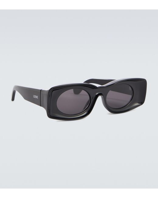 Mens Sunglasses Loewe Sunglasses Loewe Leather Paulas Ibiza Acetate Sunglasses in Black Brown for Men 