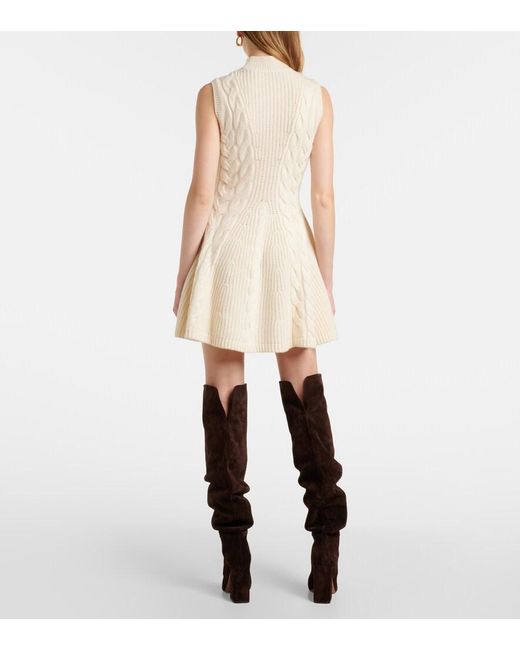 Staud Natural Charade Cable-Knit Wool-Blend Minidress
