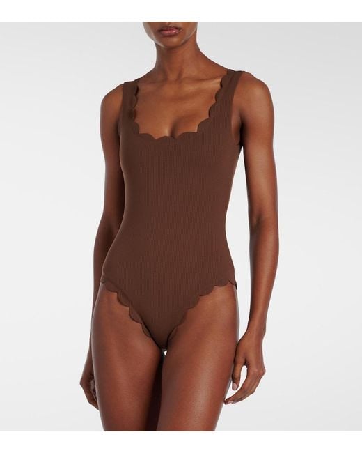 Marysia Swim Brown Palm Springs Scalloped Swimsuit