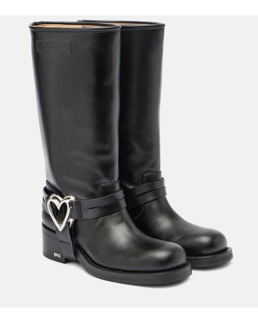 Bottines Double Heart En Cuir Mach & Mach en coloris Black