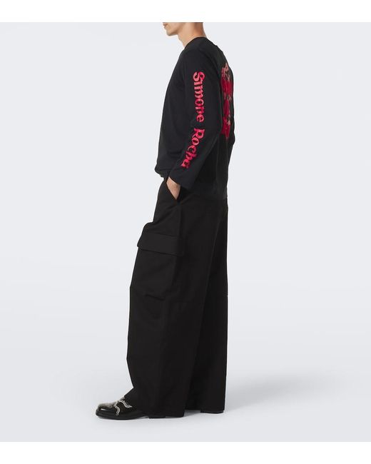 Simone Rocha Black Embroidered Floral Leather Mules for men