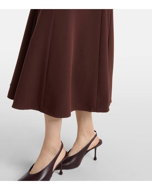 Roland Mouret Brown Midikleid Aus Cady Mit Kristallen