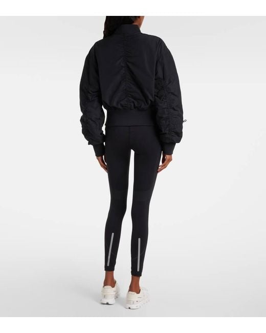 Adidas By Stella McCartney Black Cropped-Bomberjacke True Nature