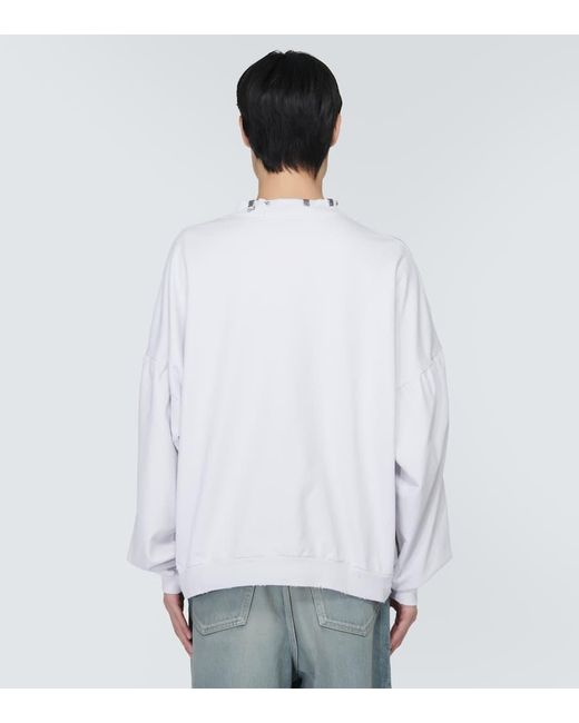 Balenciaga Sweatshirt Pierced Round aus Fleece in White für Herren