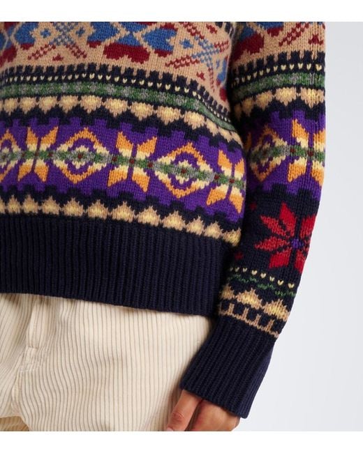 Polo Ralph Lauren Blue Wool-Blend Turtleneck Sweater