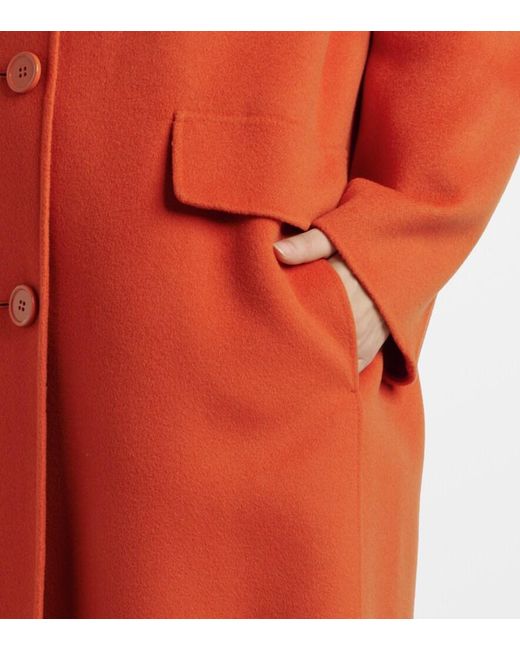 Max Mara Red Single-Breasted Wool Coat
