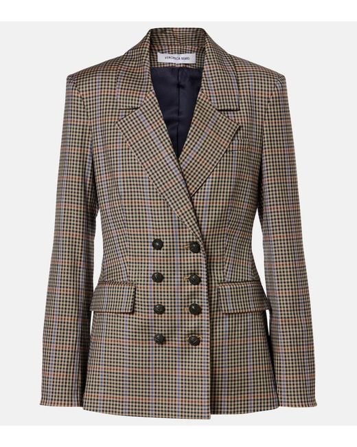Veronica Beard Brown Claude Checked Blazer