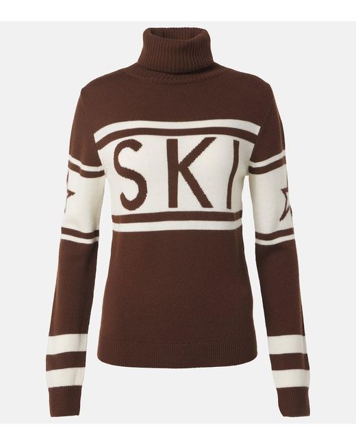 Perfect Moment Brown Skipullover Schild Aus Wolle