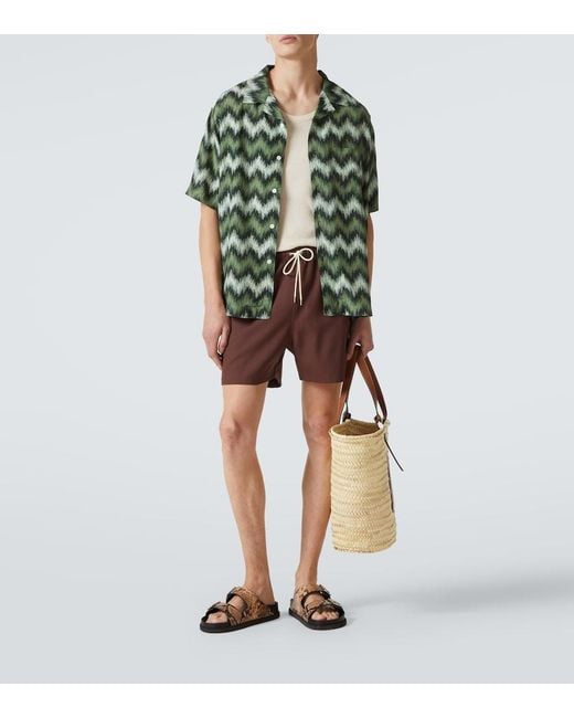 Missoni Green Zig Zag Bowling Shirt for men
