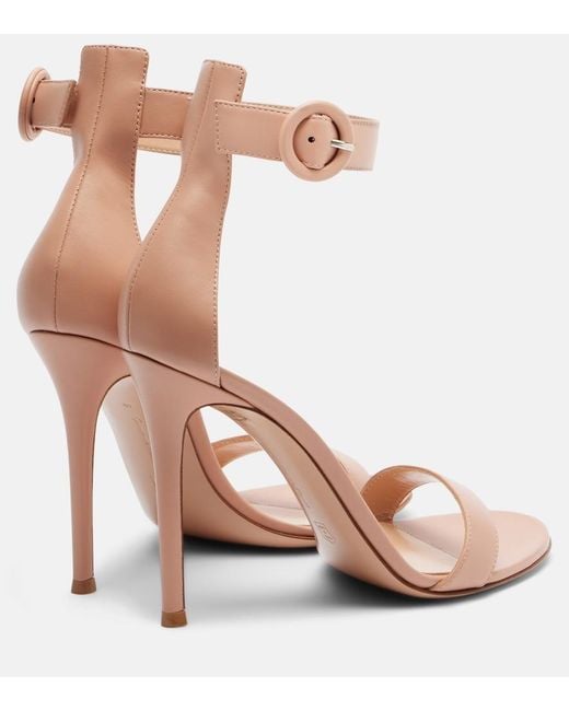 Gianvito Rossi Pink Portofino 105 Leather Sandals