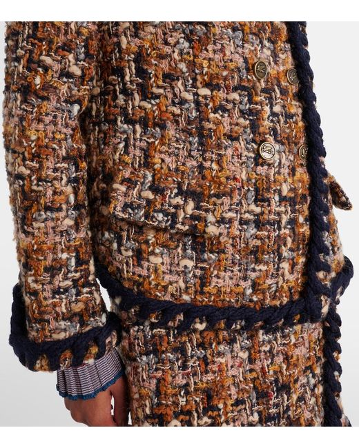 Etro Brown Paisley Tweed Blazer