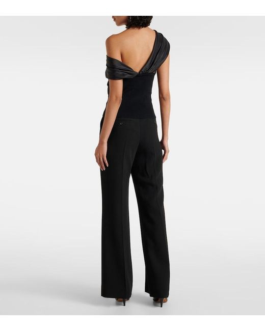 Jonathan Simkhai Black Celiana Taffeta Top