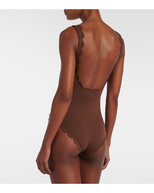 Marysia Swim Brown Palm Springs Scalloped Swimsuit