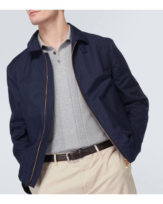 Brunello Cucinelli Blue Cotton-blend Gabardine Jacket for men