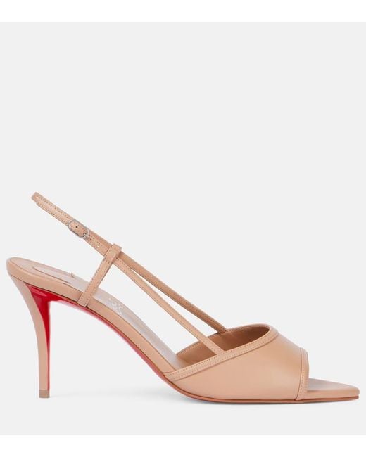 Christian Louboutin Natural Miss Z 80 Patent Leather Slingback Pumps