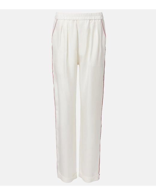 Tom Ford White Silk Twill Pajama Pants