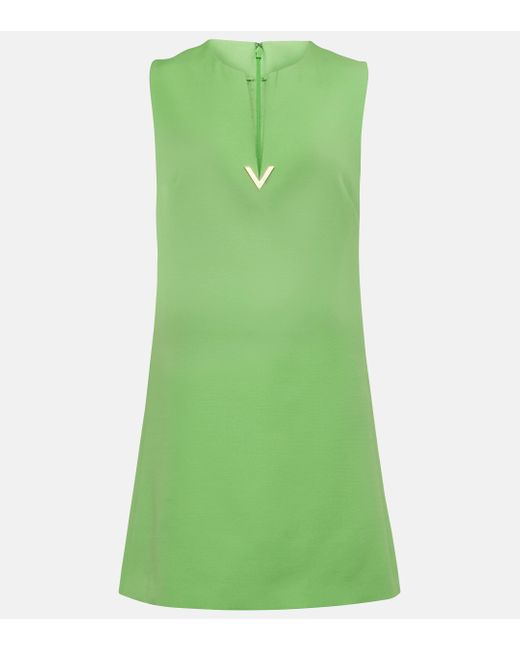 Valentino Green Crepe Couture Vgold Minidress