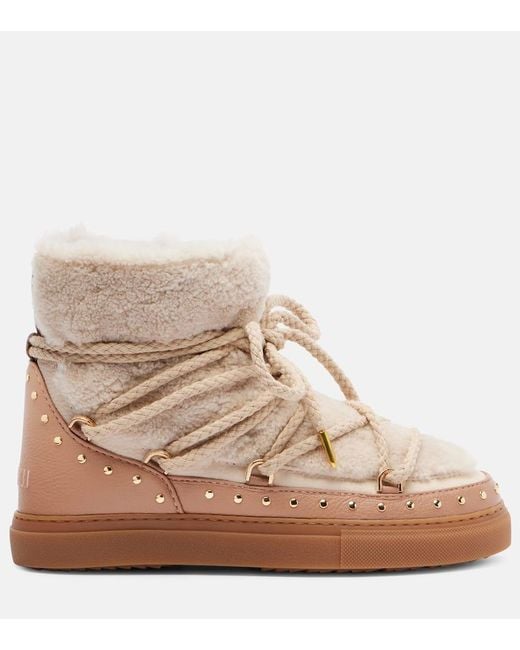 Bottines Apres-Ski Curly Rock En Shearling Et Cuir Inuikii en coloris Natural