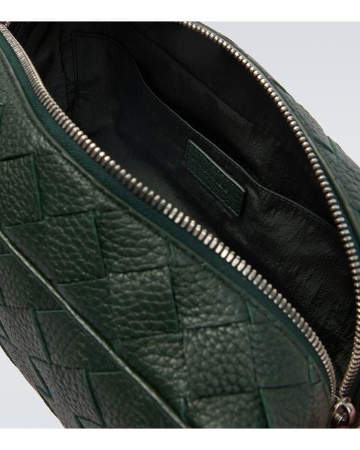 Bottega Veneta Green Intrecciato Leather Pouch for men