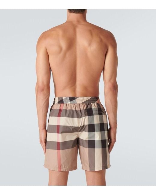 Burberry Natural Men's Guildes Vintage Check Swim Shorts for men