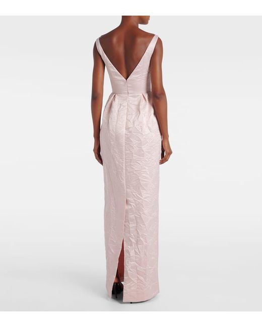 Erdem Pink Bestickte Robe Aus Satin