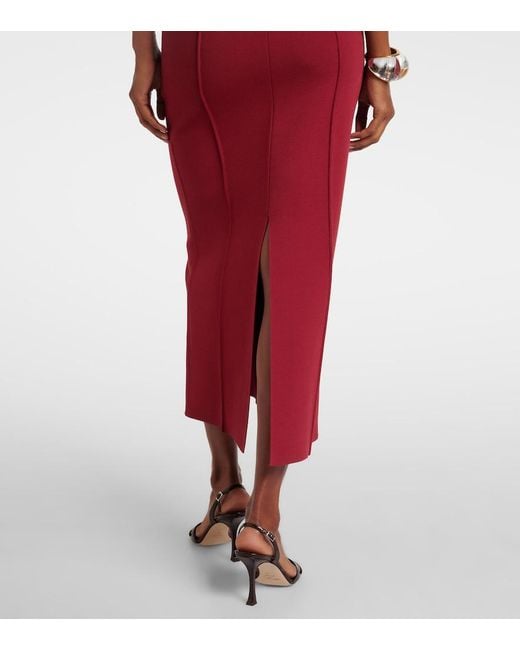 Joseph Red Foin Jersey Midi Dress