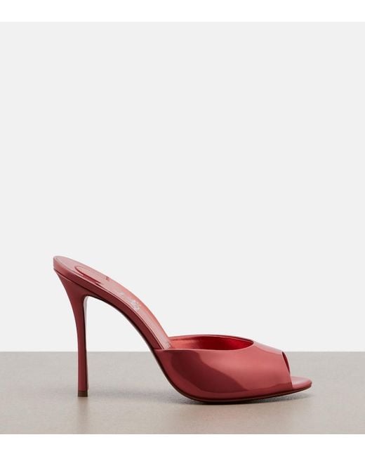 Christian Louboutin Red Me Dolly Laminated Leather Mules