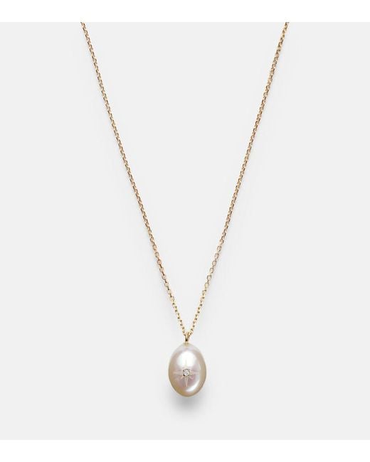 Mateo White 14Kt Pendant Necklace With Pearl And Diamond