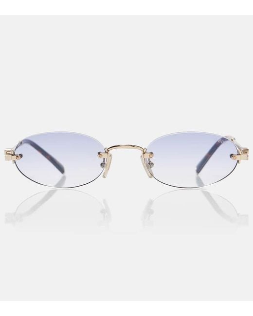 Miu Miu Blue Ovale Sonnenbrille