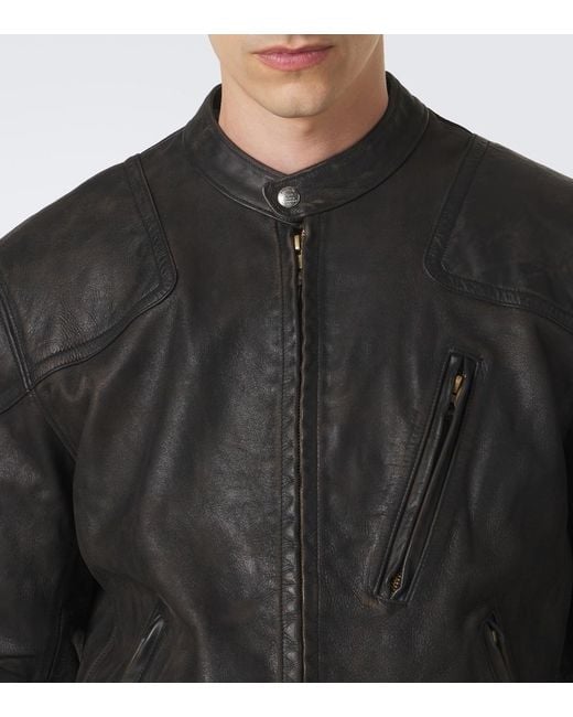 RRL Black Watts Leather Jacket for men