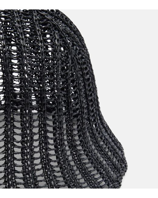 Brunello Cucinelli Black Woven Bucket Hat