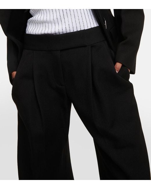 The Attico Blue Wide-Leg Satin Pants