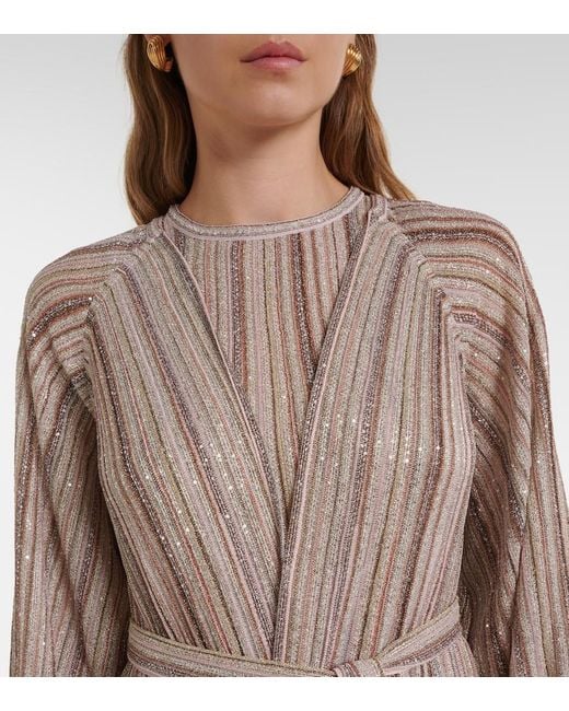 Missoni Multicolor Striped Lame Wrap Cardigan
