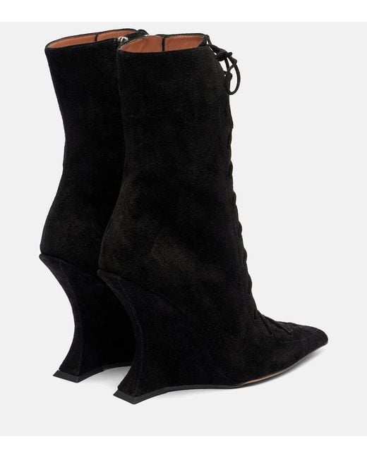 Paris Texas Black Nina 105 Suede Lace-Up Boots