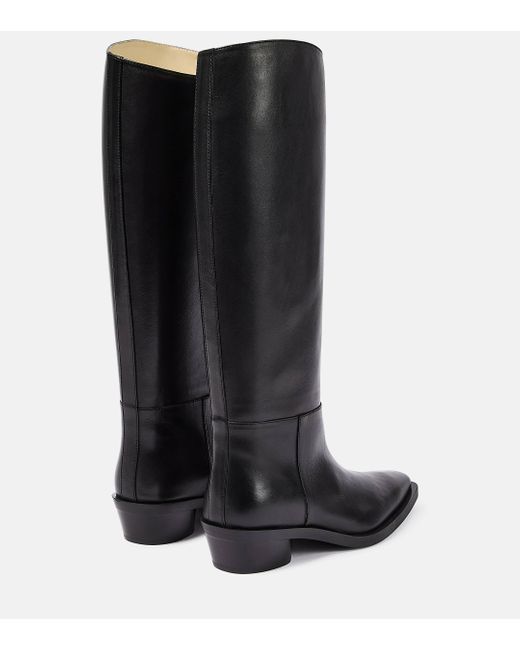 Proenza Schouler Black Bronco Leather Knee-high Boots