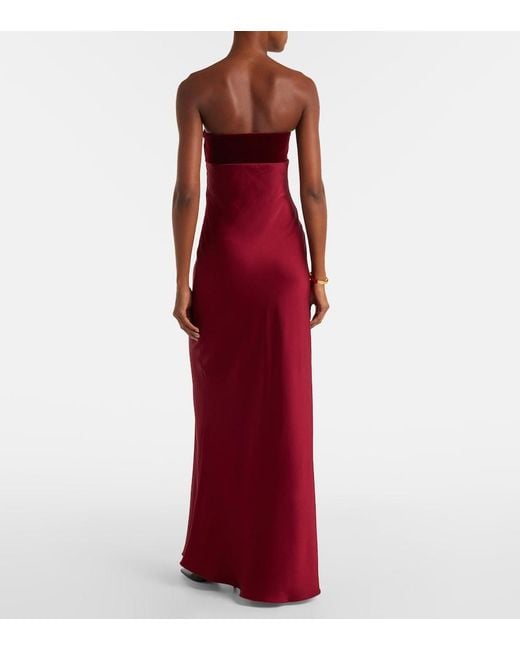 Max Mara Red Baia Cotton Satin Maxi Dress