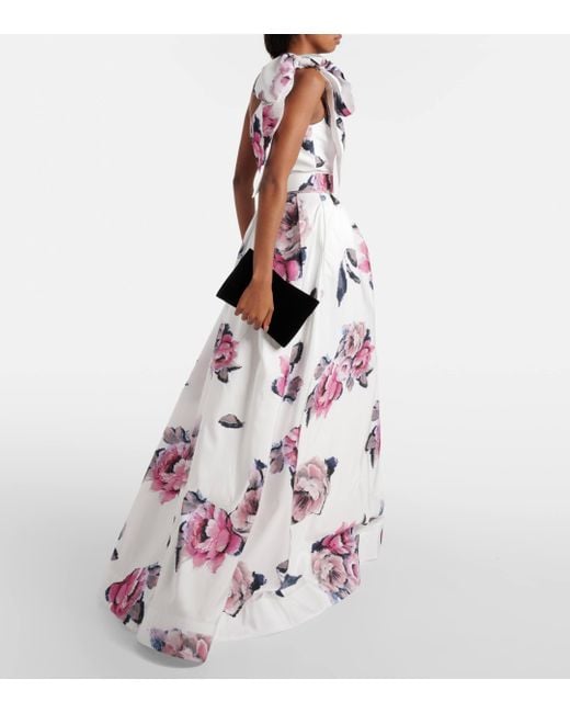 Rebecca Vallance White Bridal Aveline Floral Taffeta Gown