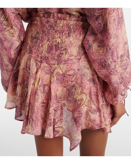 Isabel Marant Red Ceiva Silk Miniskirt