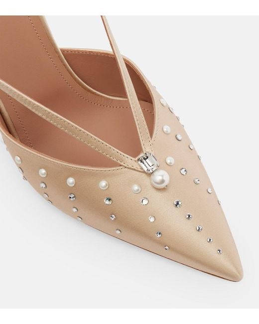 Escarpins Slingback Moore 90 En Satin Malone Souliers en coloris Natural