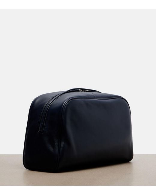 The Row Blue Leila Small Leather Clutch