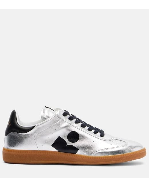 Isabel Marant White Kaycee Metallic Leather Sneakers