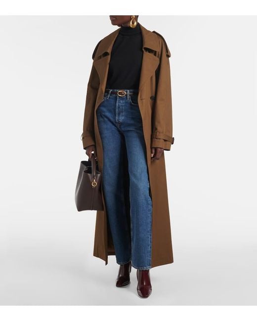 Agolde Blue 90's Pinch Waist Long High-Rise Straight Jeans